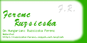 ferenc ruzsicska business card